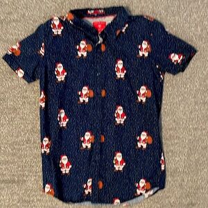 Cactus Boys Santa button down shirt